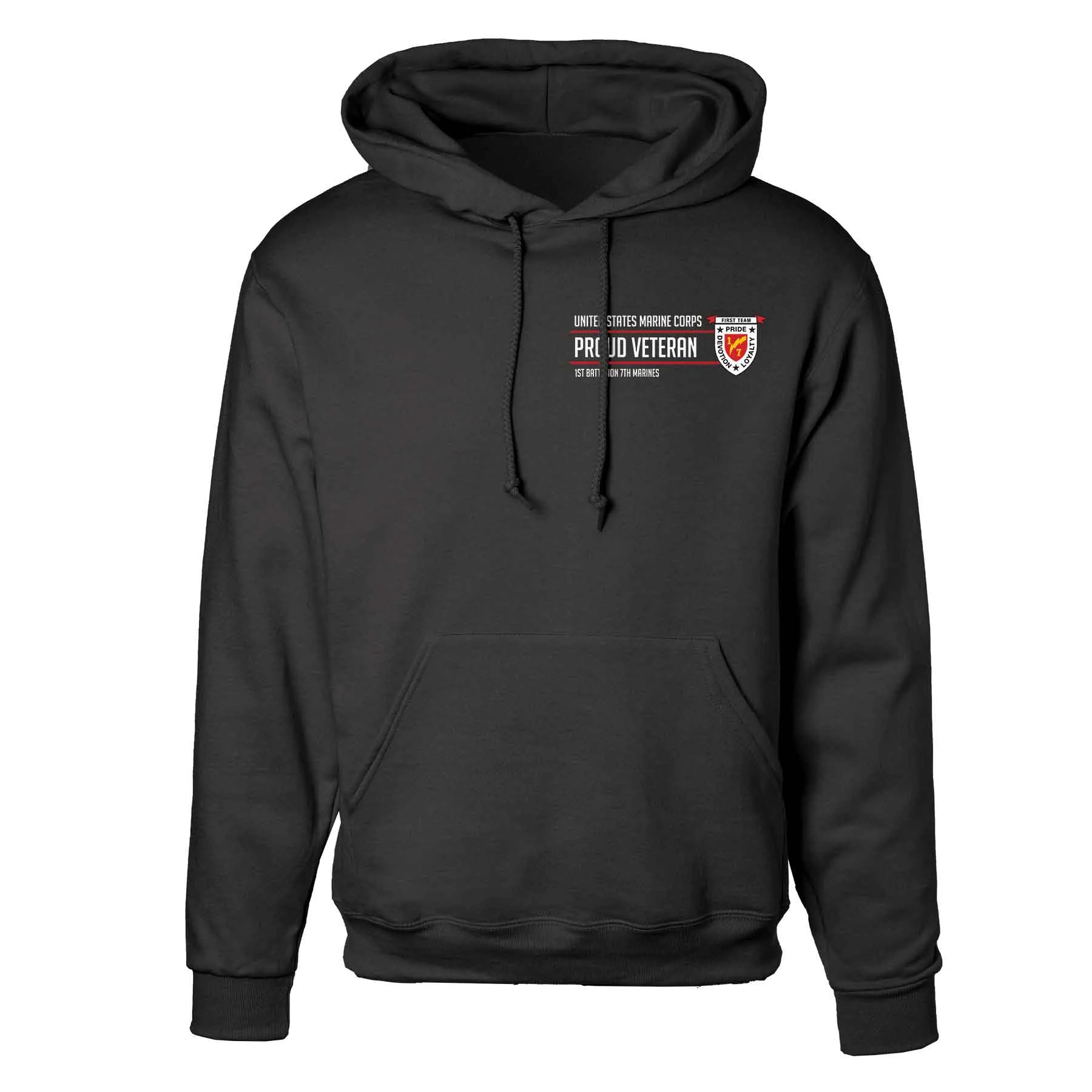 1st Battalion 7th Marines Proud Veteran Hoodie