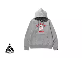 A Bathing Ape BAPE Japan College Kabuki Pullover Hoodie Grey