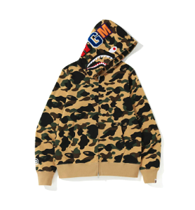 A BATHING APE ZIP UP HOODIE YELLOW