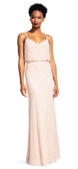 Adrianna Papell - Beaded V-Neck Sheath Dress 91866700