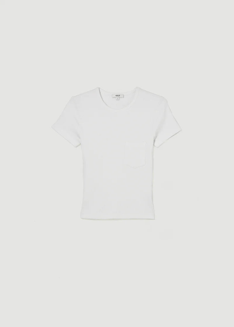 AGOLDE ARLO RIB TEE IN WHITE