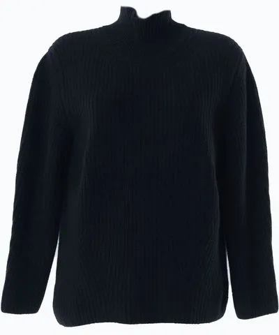 Altramoda Redressing the World Men's Women's Oversized Turtleneck Sweater In Responsible Wool And Cashmere Black