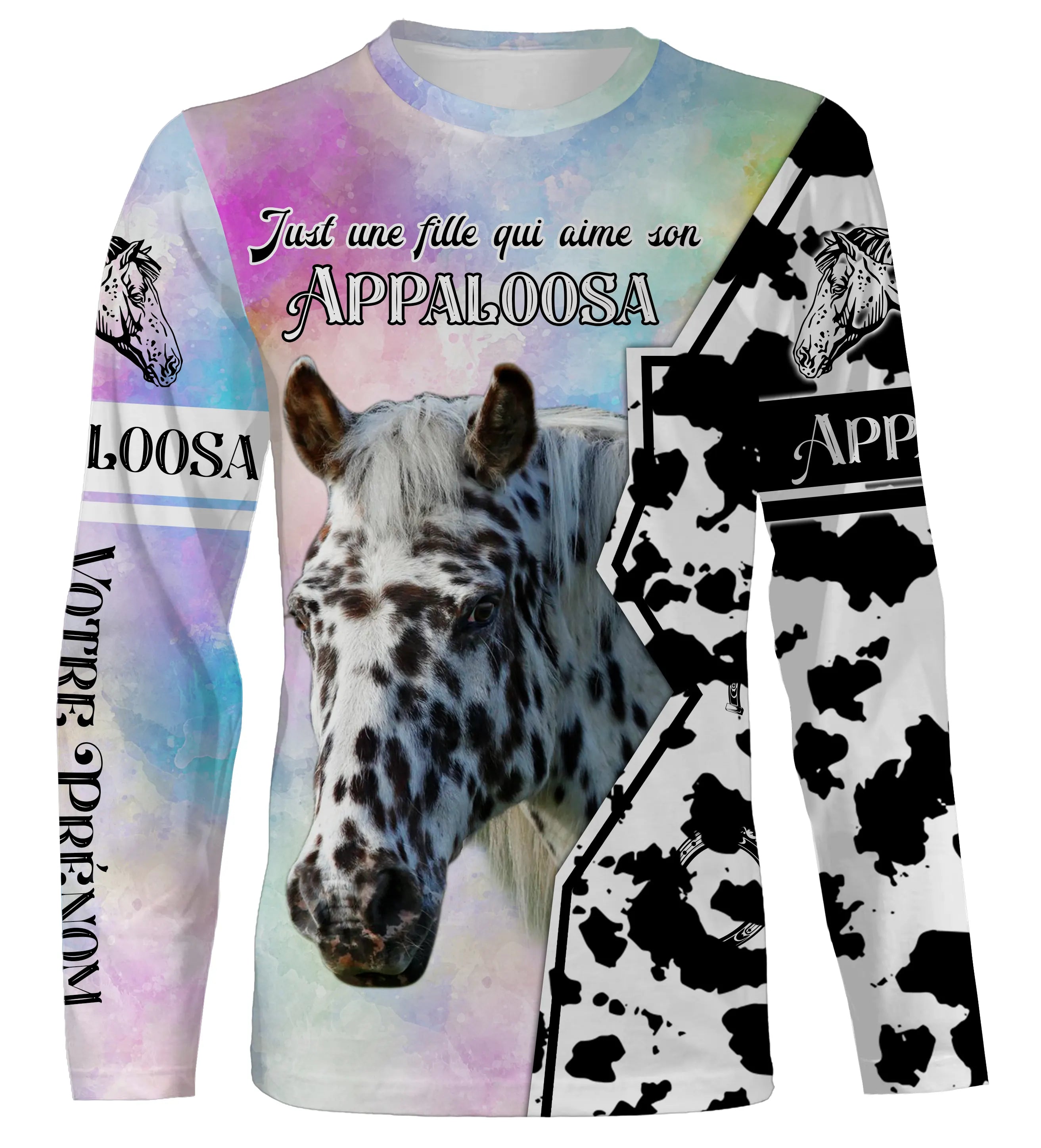 Appaloosa Cheval, Race de Chevaux de Selle, Chevaux Passion, 3D All-Over Tee Shirt Personnalisé, Just Une Fille Qui Aime Son App