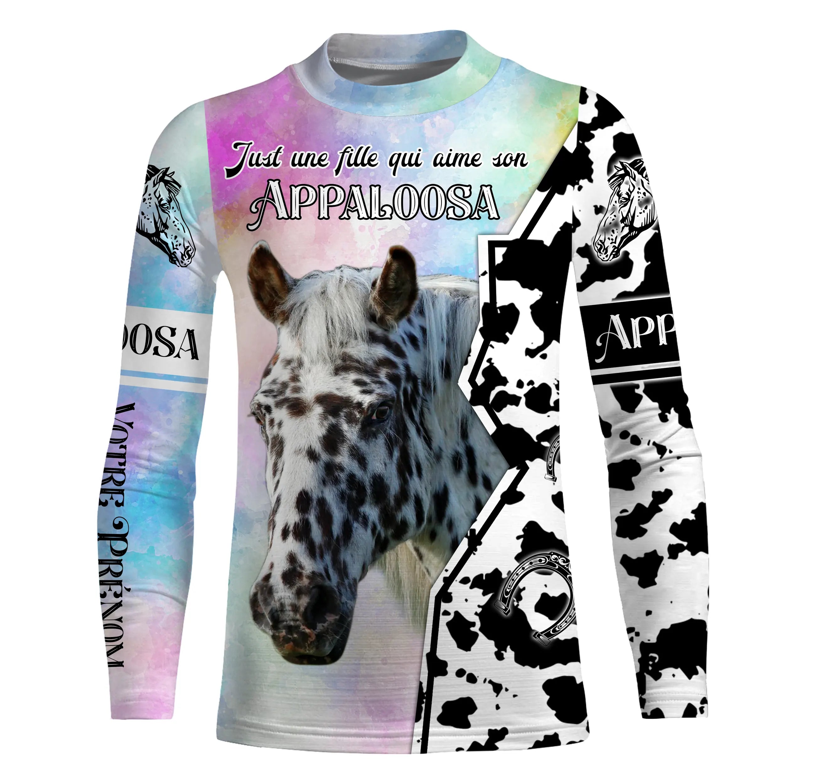 Appaloosa Cheval, Race de Chevaux de Selle, Chevaux Passion, 3D All-Over Tee Shirt Personnalisé, Just Une Fille Qui Aime Son App