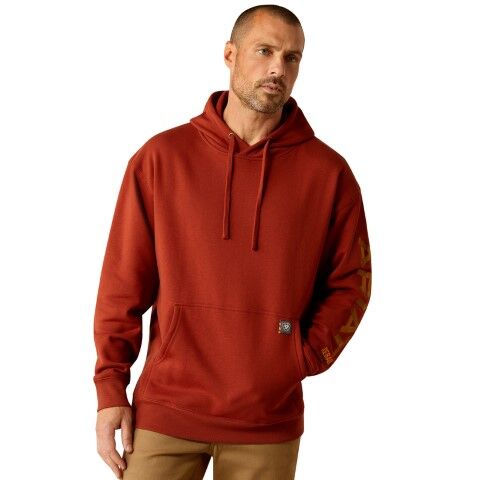 Ariat Men's Rebar Graphic Hoodie in Burnt Henna