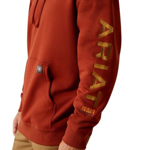 Ariat Men's Rebar Graphic Hoodie in Burnt Henna