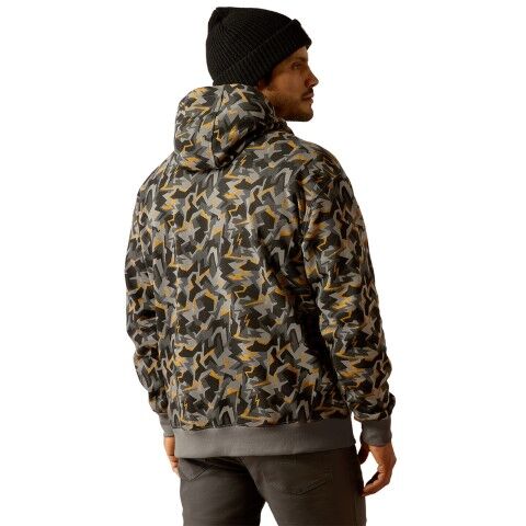 Ariat Men's Rebar Workman Shard Hoodie in Charcoal Grey Camo