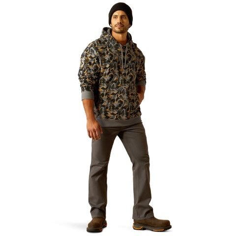 Ariat Men's Rebar Workman Shard Hoodie in Charcoal Grey Camo