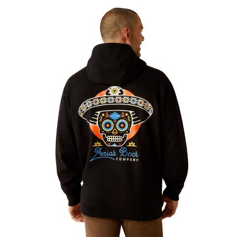 Ariat Men's Sugar Skull Hoodie in Black