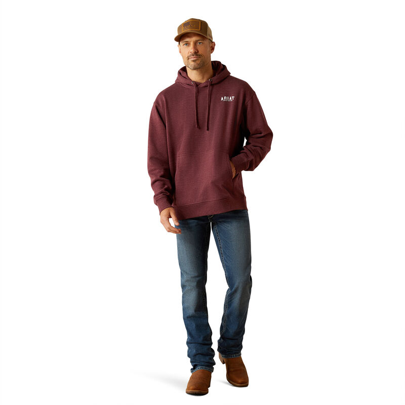 Ariat Men's Western Vertical Flag Hoodie in Berry Bark Heather