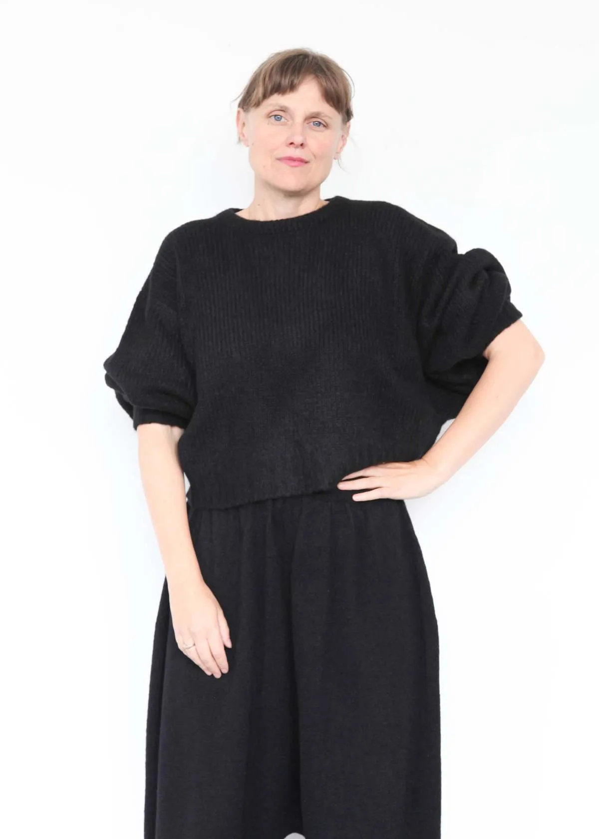 Balloon Sleeve Sweater - Black