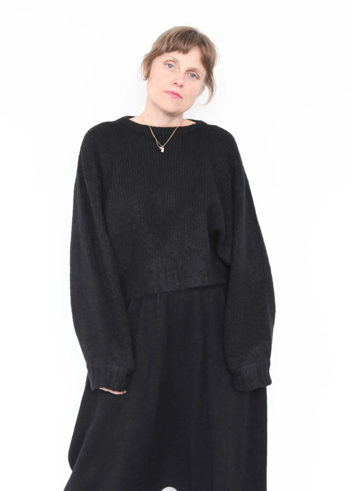 Balloon Sleeve Sweater - Black