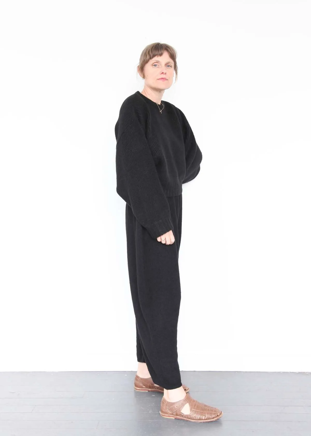 Balloon Sleeve Sweater - Black