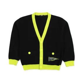 Balmain Black Cardigan With Fluo Details For Girls And Teen