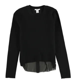 Bar Iii Womens Chiffon Trimmed Knit Sweater