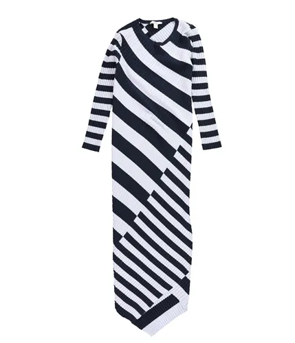 Bar Iii Womens Stripe Asymmetrical Sweater Dress