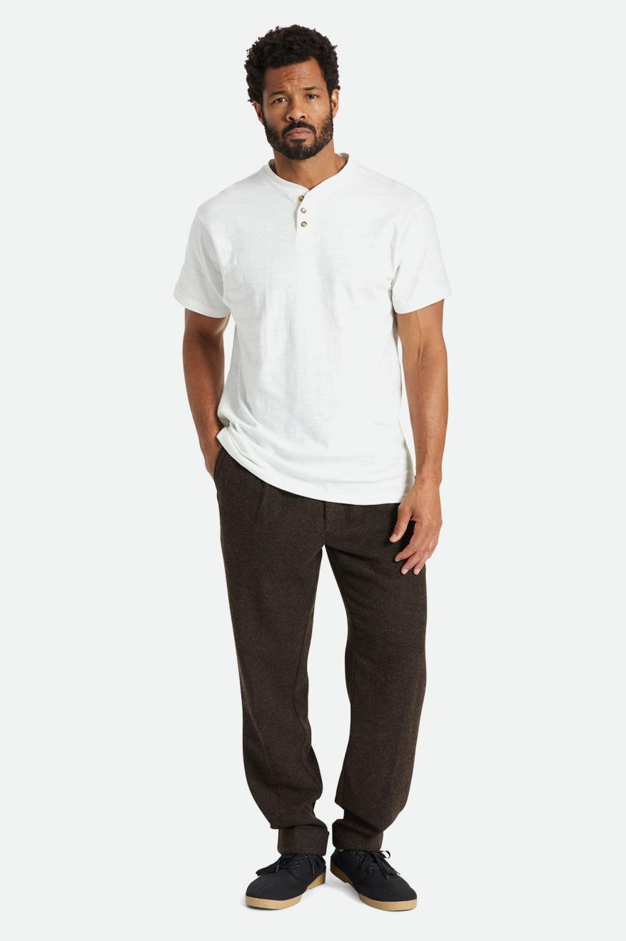 Basic Slub S/S Henley Tee - Off White