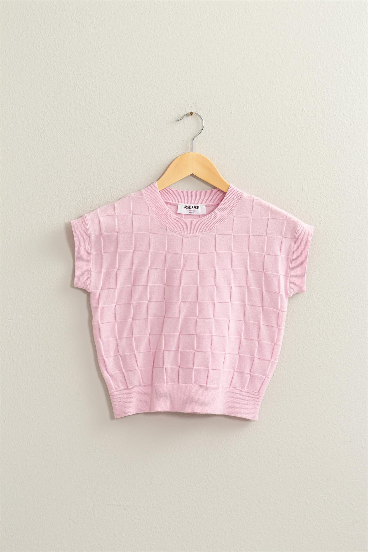 Basketweave Short Sleeve Top