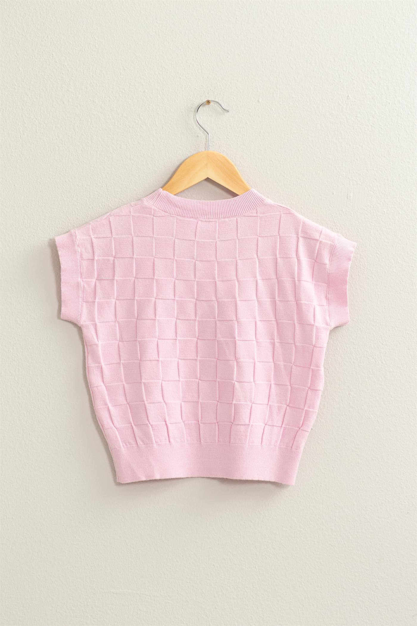 Basketweave Short Sleeve Top