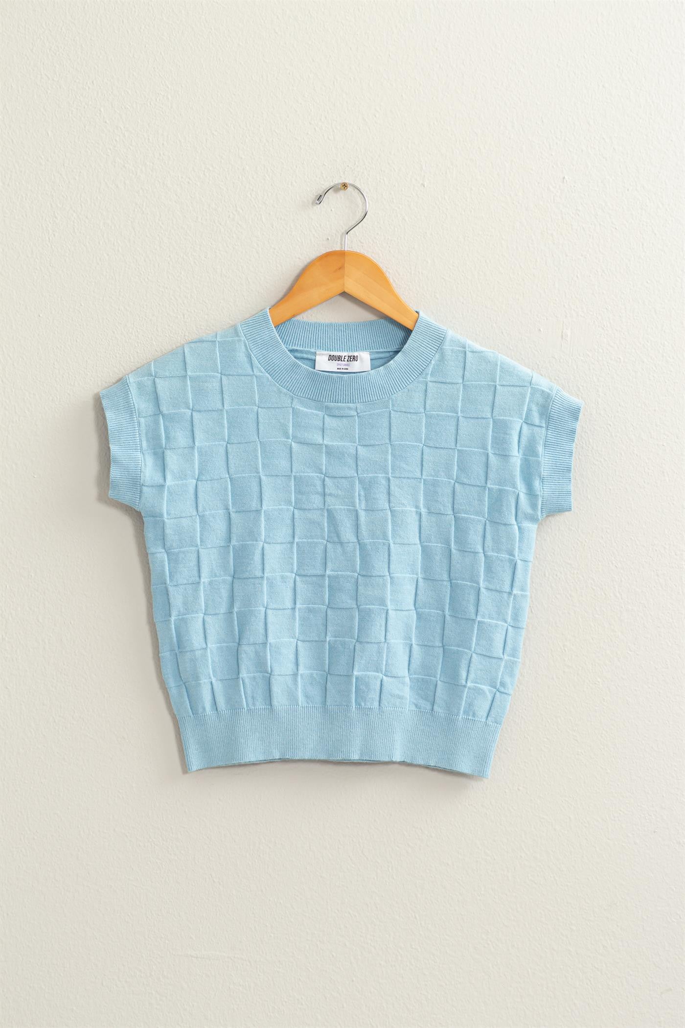 Basketweave Short Sleeve Top