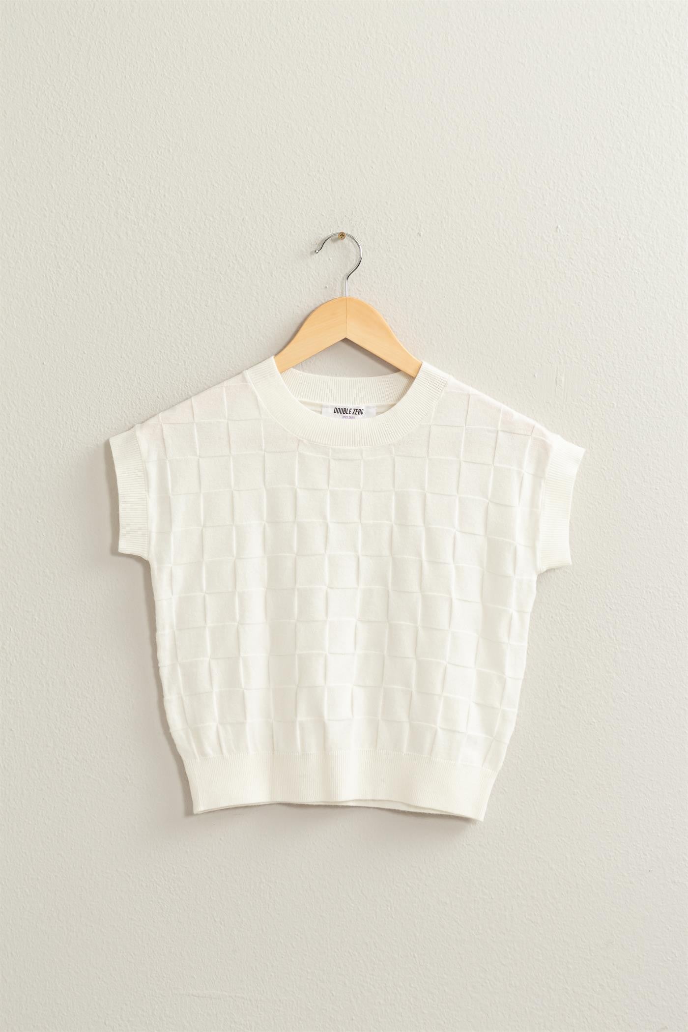 Basketweave Short Sleeve Top