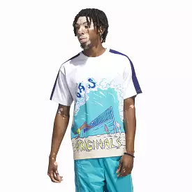 BEACH SPORTS ART TEE 'WHITE/BLUE'