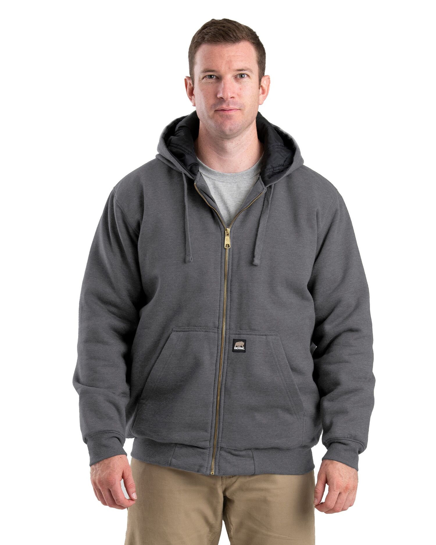 Berne Men's Long Sleeve Glacier Hoodie in Graphite