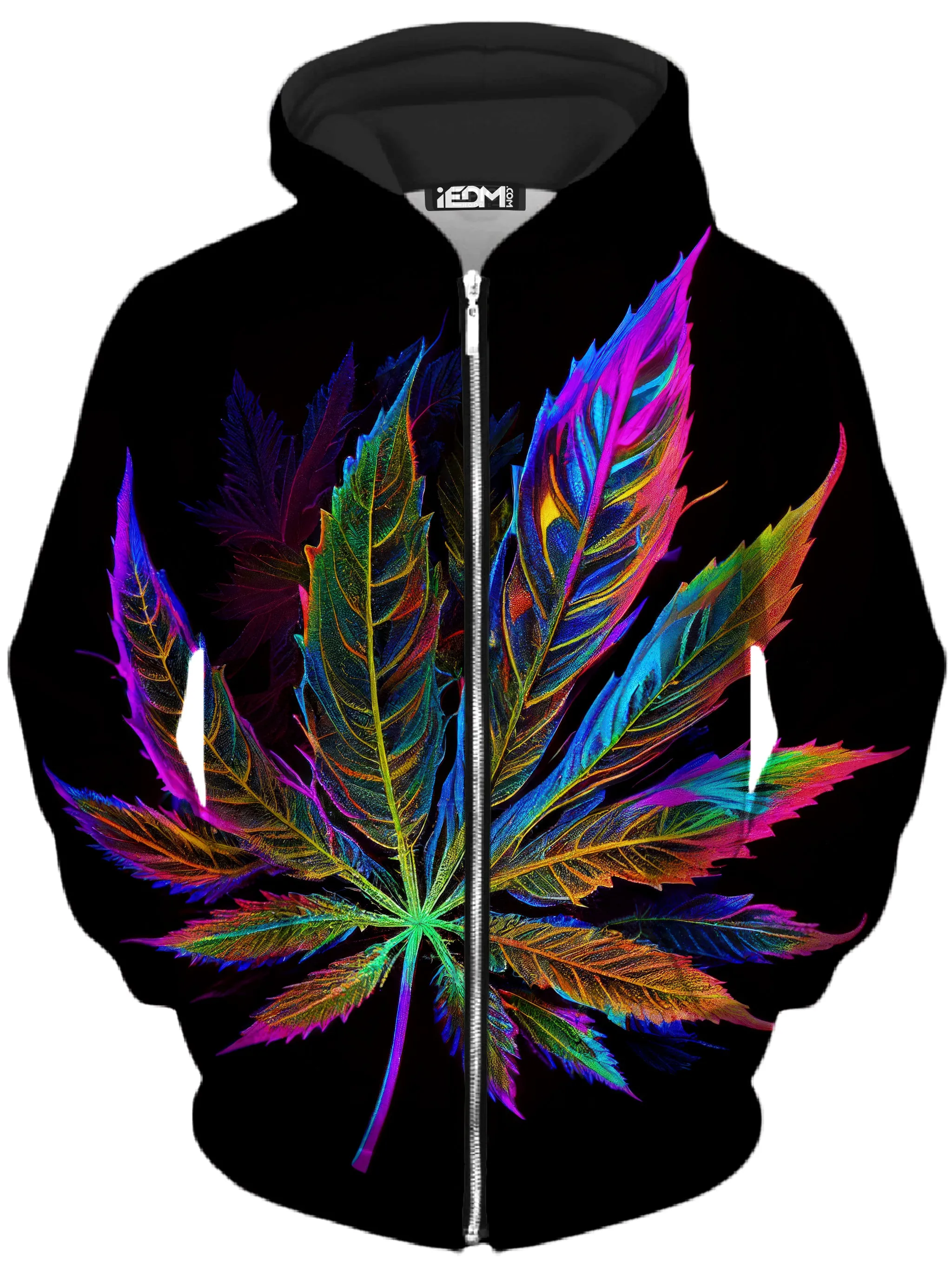 Blacklight Weed Zip-Up Hoodie and Joggers Combo