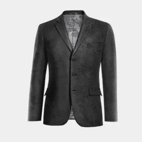  Blazer negro Ónix de terciopelo paisley edición limitada de 3 botones