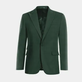  Blazer verde solapa en pico de entretiempo de 1 botón