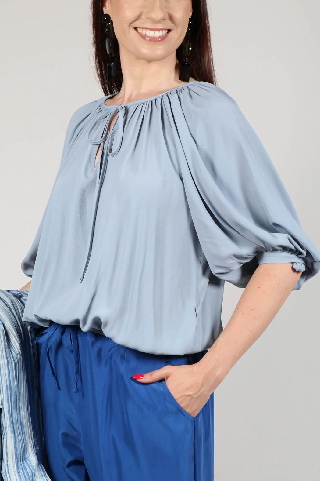 Bohemian Blouse in Blue Blizard