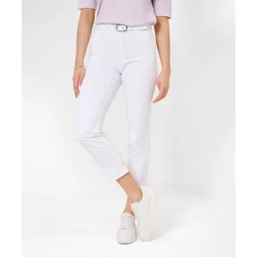 Brax Mary S Cropped Ultra Light Summer Jeans in White 71-3208