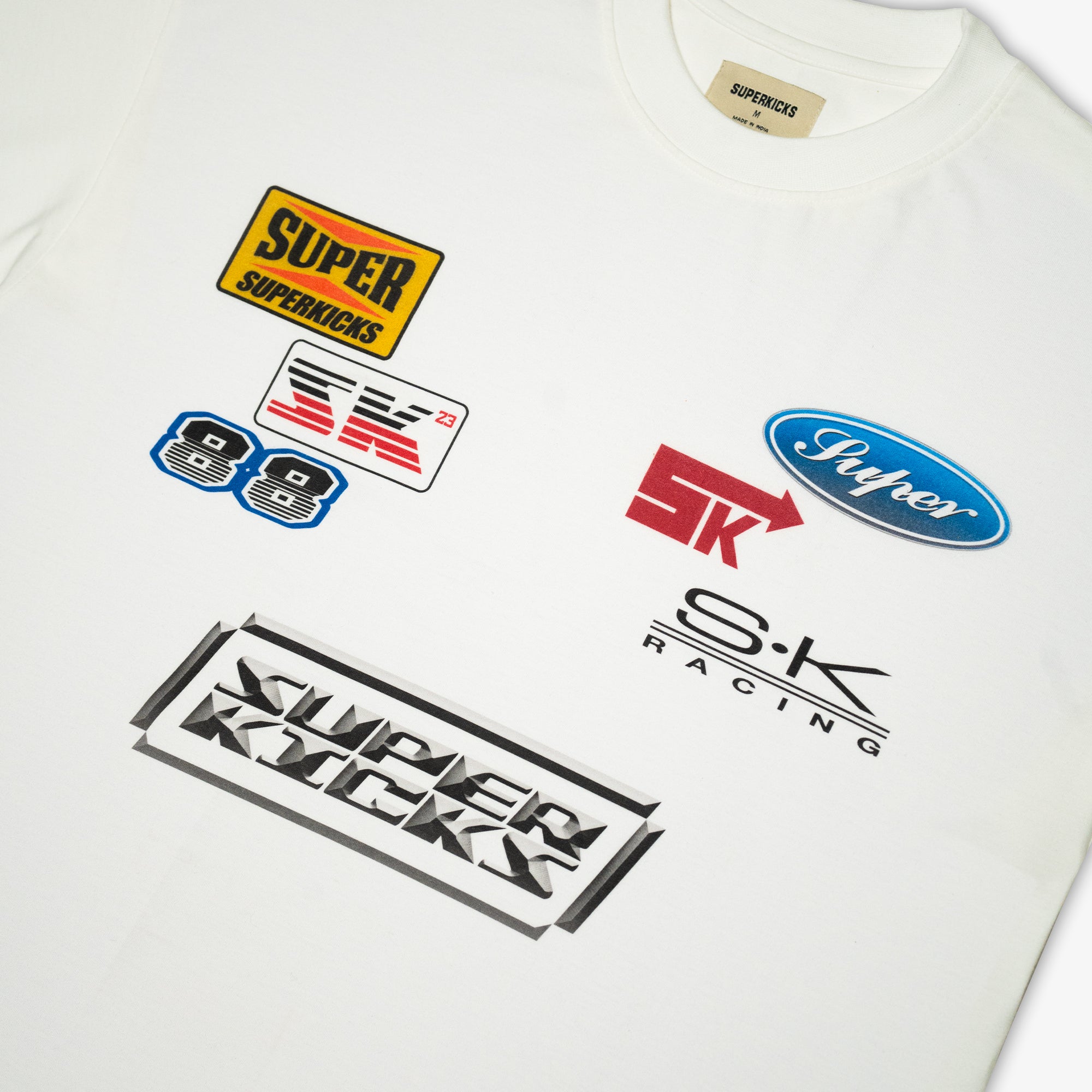 BUMPER STICKER TEE 'OFF WHITE'