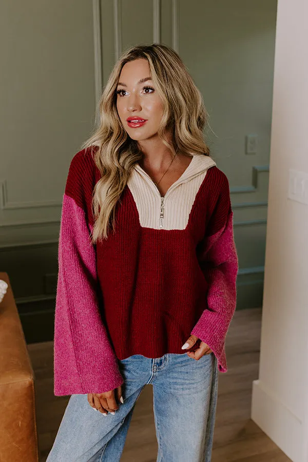 Cafe Patio Color Block Sweater