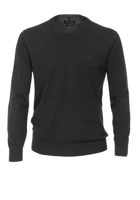 Casa Moda V Neck Sweater, Charcoal Grey