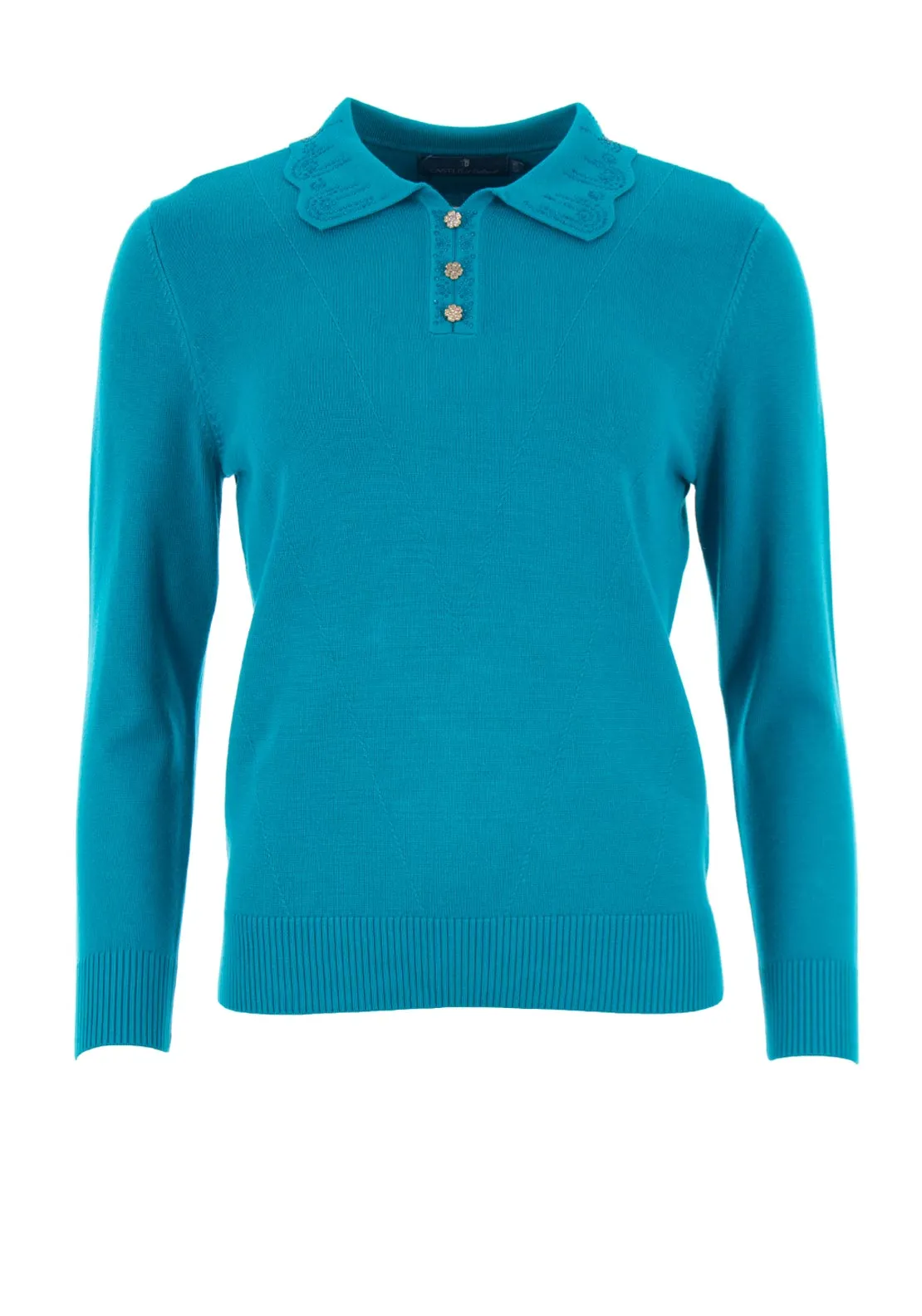 Castle of Ireland Embellished Sweater, Teal