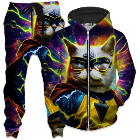 Cat Hero Zip-Up Hoodie and Joggers Combo