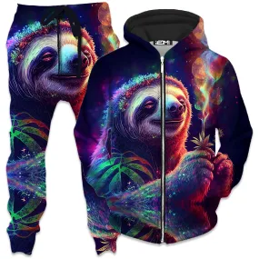 Chill Sloth Zip-Up Hoodie and Joggers Combo