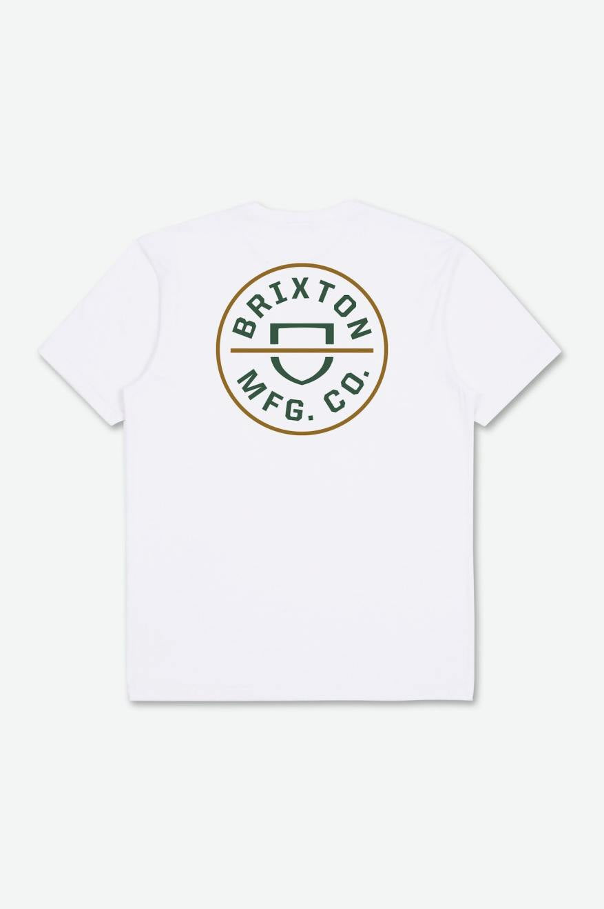 Crest II S/S Standard Tee - White/Pine Needle/Golden Brown