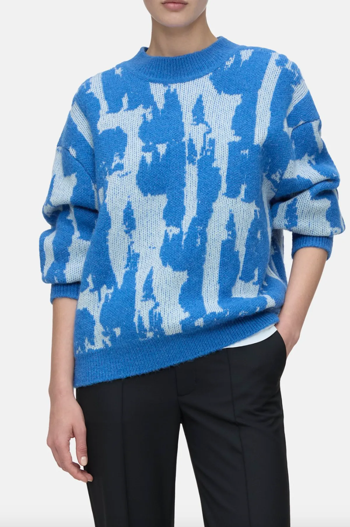 Crew Neck Jacquard Sweater