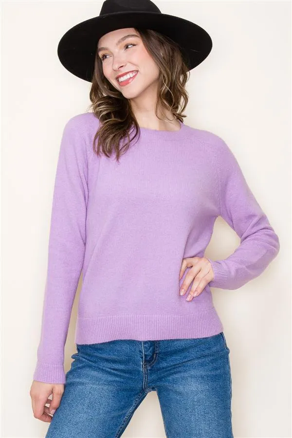 CREWNECK RAGLAN SLEEVE SWEATER