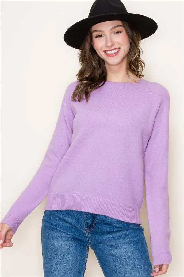 CREWNECK RAGLAN SLEEVE SWEATER