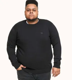 D555 Big Mens Black Crew Neck Sweater (JOVANNI 1)