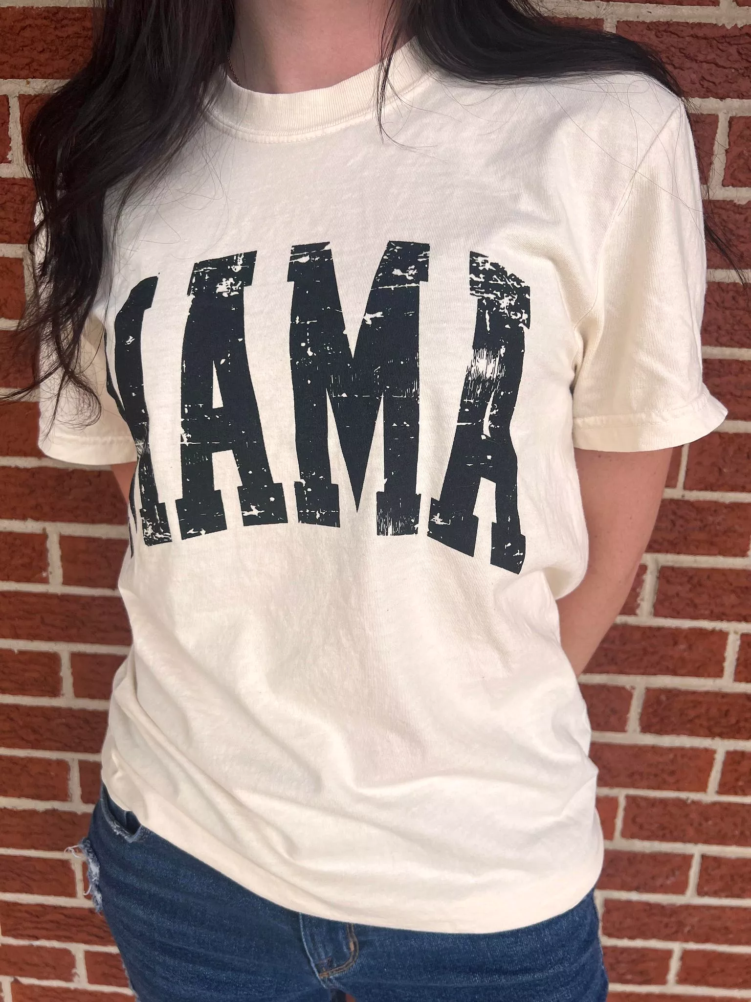 Distressed Arch Mama Tee