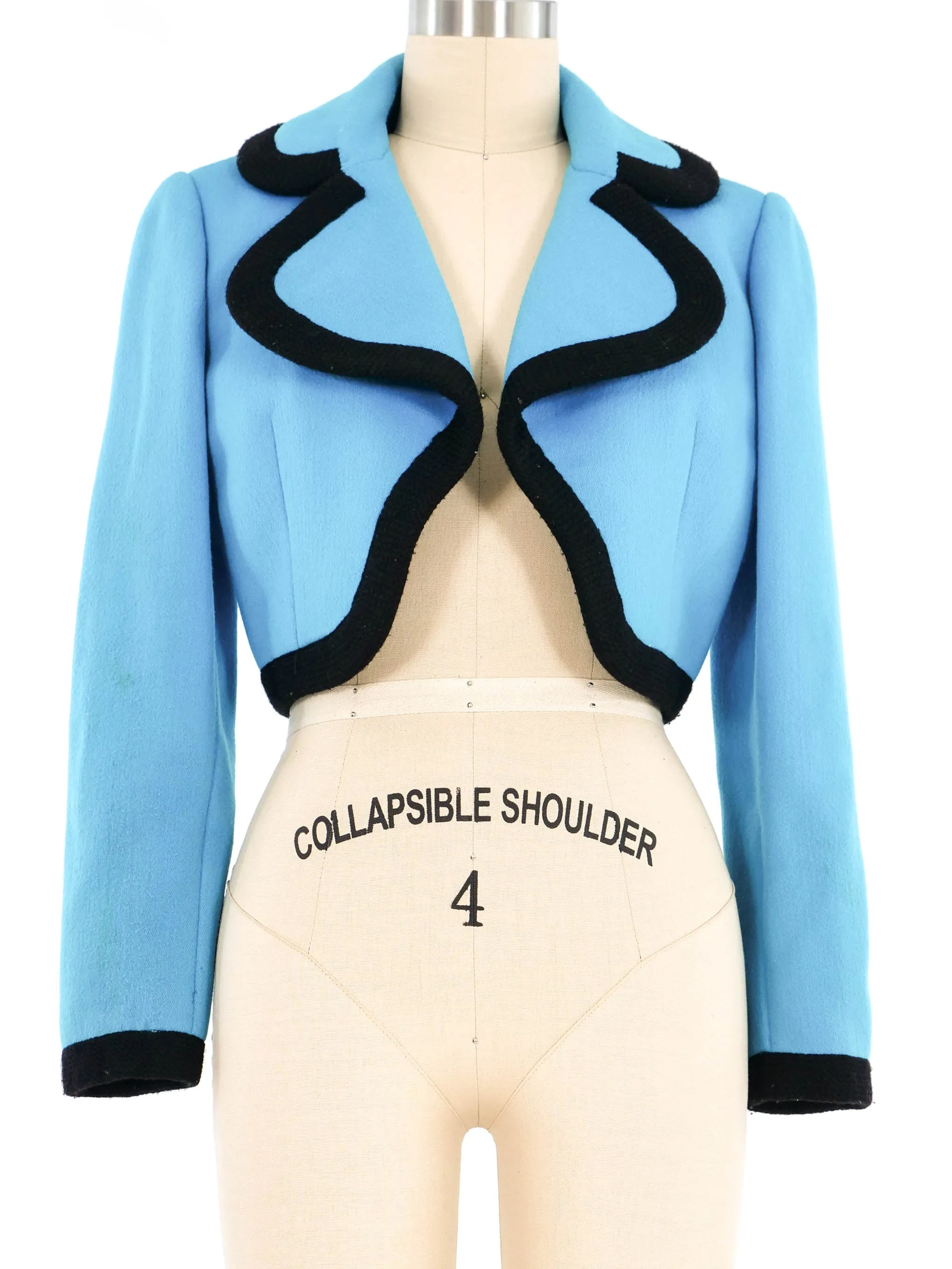 Donald Brooks Cropped Teal Jacket