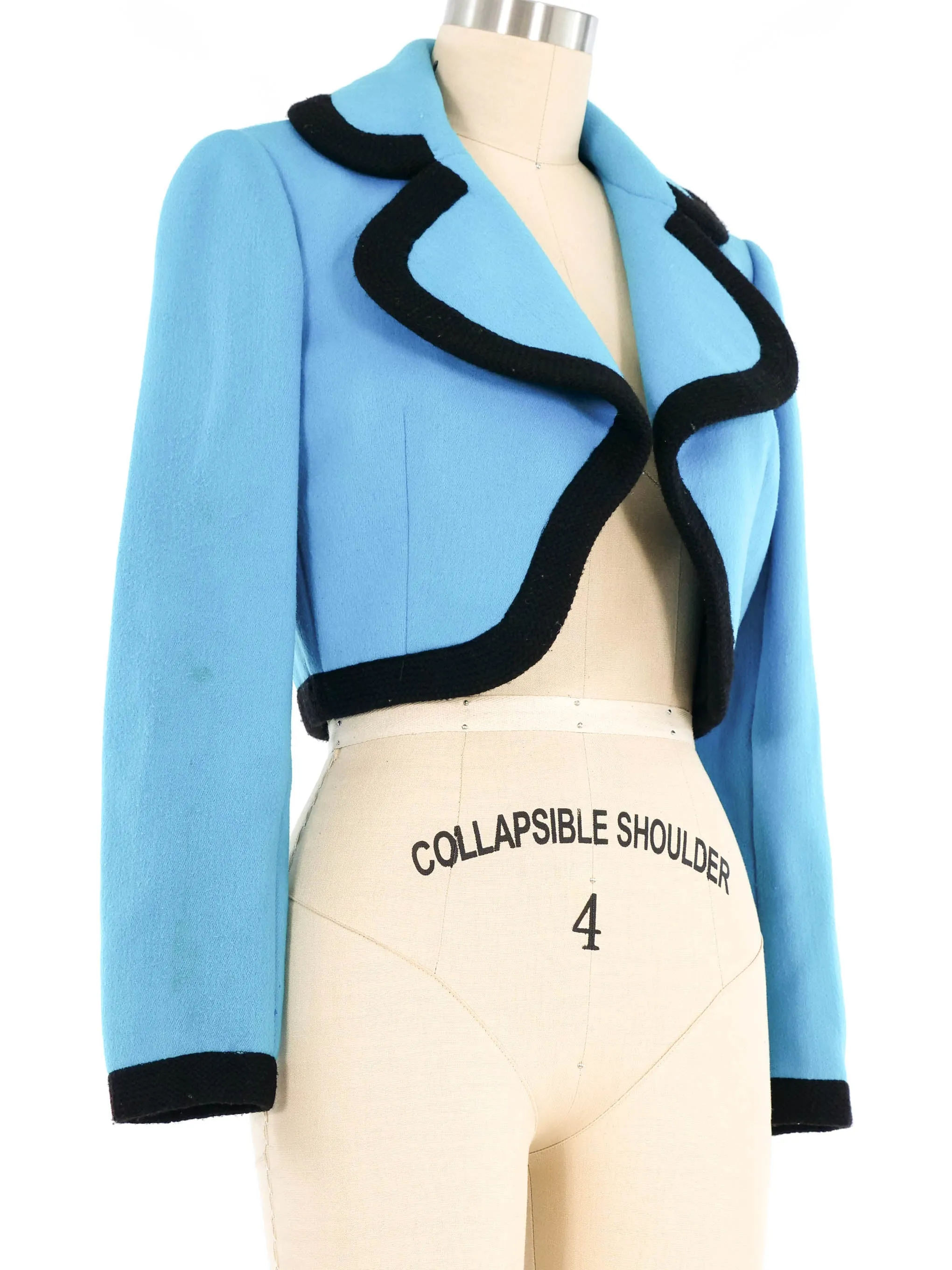 Donald Brooks Cropped Teal Jacket