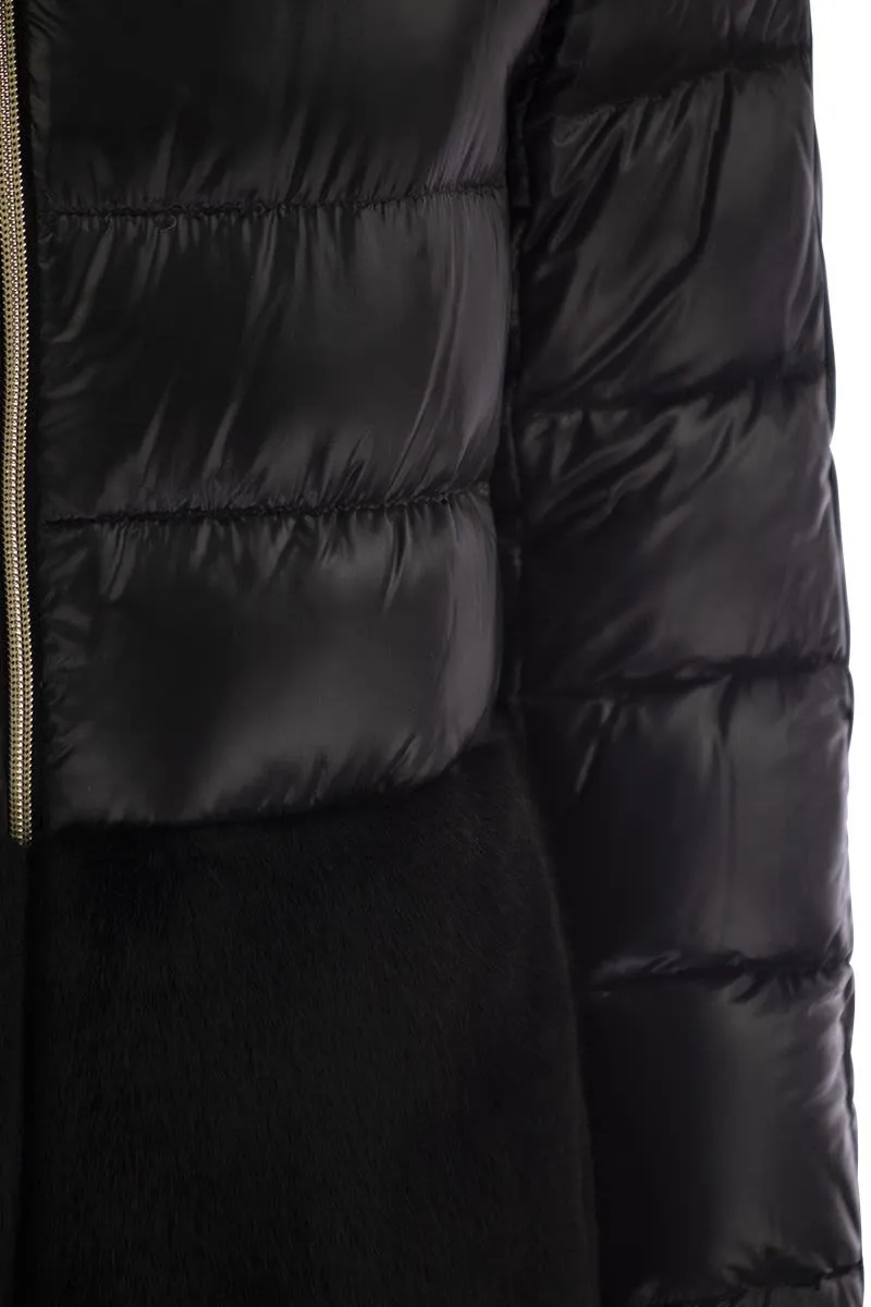 DOWN JACKET WITH CRUELTY-FREE FUR DETAILS