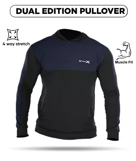 Dual Edition GymX Pullover: Navy Blue - Sale