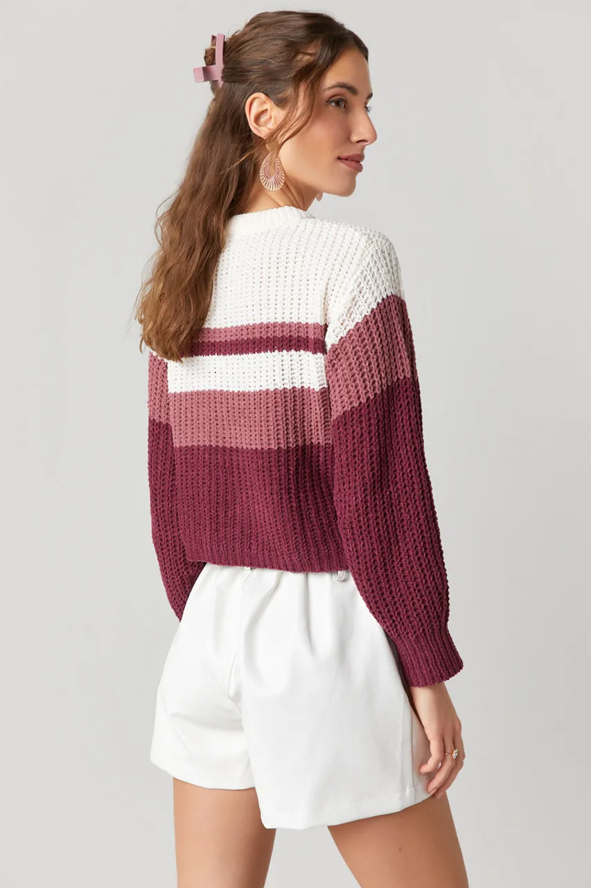 Emma Striped Rib-Knit Sweater