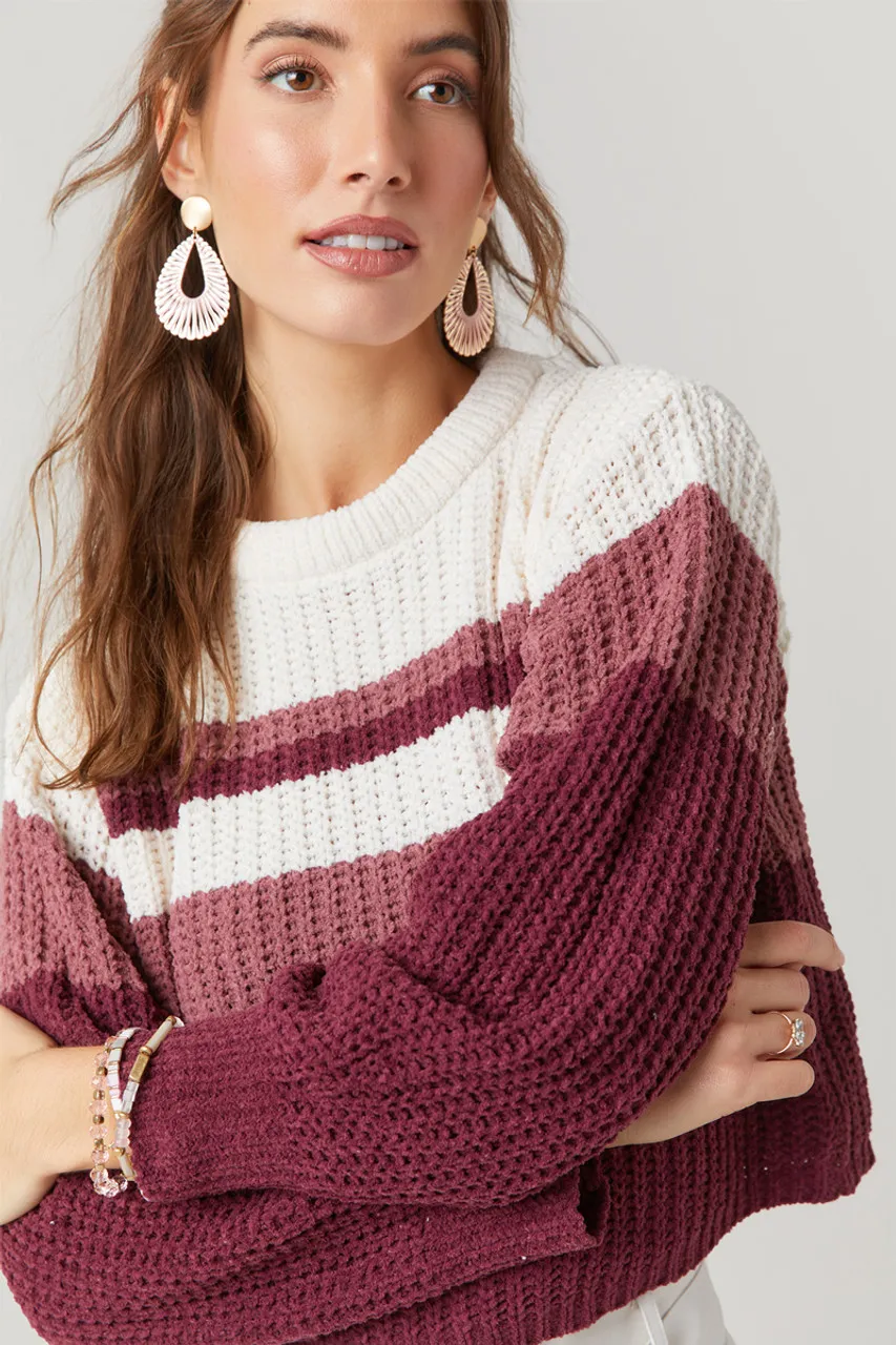 Emma Striped Rib-Knit Sweater